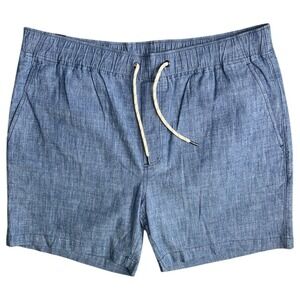 Faherty Mens Small Essential Cotton Stretch‎ Shorts Indigo Blue NWT